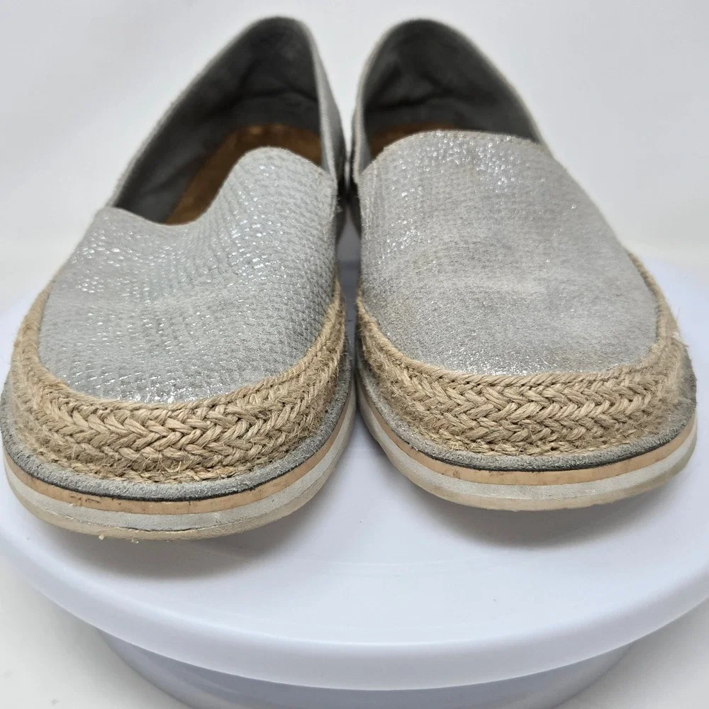Ariat Cruiser Silver Metallic Snakeskin‎ Espadrille Slip On Shoes 10023044  9B